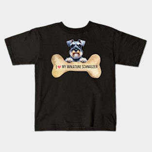 I love My Miniature Schnauzer Kids T-Shirt